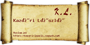 Kazári László névjegykártya