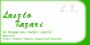 laszlo kazari business card