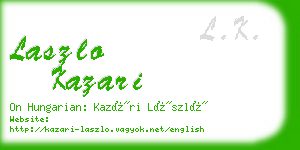 laszlo kazari business card